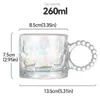 A diagram showing the dimensions and capacity of a glass mug. Anteprima dell’immagine prodotto