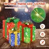 COSTWAY Set de 3 boîtes cadeaux LED, boîte de Noël avec Voir les images du produit 4