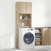 vidaXL Polička na práčku Sonoma dub 64x24x190 cm Materiál Náhľad obrázku produktu 3