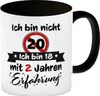 20. Geburtstag Kaffeebecher Schwarz mit lustigem Spruch: 18 Produktbild-Vorschau 1