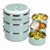 Thermo Lunchbox 2,1 L 3 Fächer Edelstahl, auslaufsicher, Produktbild-Vorschau 1