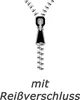 A zipper with German text below it. Produktbild-Vorschau