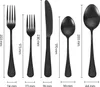 A size chart showing different cutlery items with their dimensions. Náhľad obrázku produktu