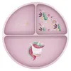 Silikon Teller mit Saugnapf Tiere - 18 x 18 cm - Rose | by Produktbild-Vorschau 1