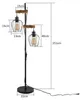 ZMH Stehlampe Vintage 2-flammig Standleuchte Metall Holz Produktbild-Vorschau 15