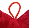 Cœur en peluche rouge vin, avec l'inscription "Je t'aime" - Voir les images du produit 4
