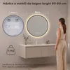 S'AFIELINA Specchio da bagno LED Rotondo 60cm, touch, Anteprima dell’immagine prodotto 2