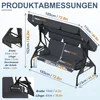 UISEBRT Anthrazit 3-Sitzer Hollywoodschaukel mit Produktbild-Vorschau 2
