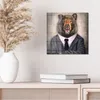 DEQORI Glasbild Echtglas 30x30 cm 'Grizzly im Anzug' Produktbild-Vorschau 4