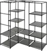 vidaXL Eckkleiderschrank Grau 130 x 87 x 169 cm Náhled obrázku produktu 3