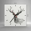 Wanduhr - Quadrat - Glasuhr - Hirsch Skizze Skandinavisch - Produktbild-Vorschau 3
