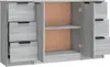 An open sideboard with drawers and shelves, showing the interior. Náhled obrázku produktu