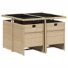 vidaXL 5-tlg. Garten-Essgruppe mit Kissen Beige Poly Rattan Produktbild-Vorschau 3