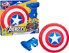 A Captain America shield and wrist holder are displayed with their packaging. Anteprima dell’immagine prodotto
