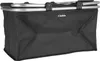 A black foldable shopping basket with a silver handle. Anteprima dell’immagine prodotto