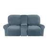 8-teiliger Stretch Samt Hussen Recliner Sofabezug mit Produktbild-Vorschau 2
