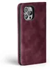 A burgundy flip case for a smartphone is shown against a white background. Produktbild-Vorschau