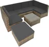 A sectional outdoor furniture set with a coffee table and ottoman. Náhled obrázku produktu
