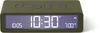 A digital alarm clock with a khaki-colored casing and a blue digital display. Náhľad obrázku produktu