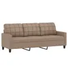 vidaXL 3-tlg. Sofagarnitur mit Kissen Cappuccino-Braun Produktbild-Vorschau 4