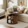 FABATO Runder Couchtisch mit Hochfahrfunktion & gewelltem Produktbild-Vorschau 3