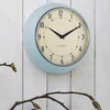 LS-LebenStil Nostalgische Metall Wanduhr Ice Blau 23cm Rund Produktbild-Vorschau 3