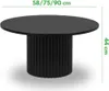 Design-Couchtisch Ollio – Rund, Schwarz, mit geriffeltem Produktbild-Vorschau 3