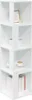 A white corner shelf unit with decorative items on its shelves. Podgląd zdjęcia produktu
