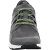 A front view of a grey shoe with green and black laces. Produktbild-Vorschau