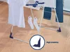 A close-up of a white clothes drying rack with laundry hanging on it, set against a wooden floor. Produktbild-Vorschau