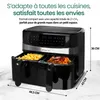 Emerio Airfryer XXL Double 2400 W – 10 litres – Thermostat Voir les images du produit 7