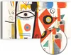 DEQORI Hybrid Leinwand Bild 60x30 cm 'Abstrakte Visage' Produktbild-Vorschau 1