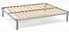 A metal bed frame with wooden slats, shown from a slightly elevated side angle against a white background. Produktbild-Vorschau