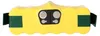 A yellow battery pack with green straps and a black connector. Produktbild-Vorschau