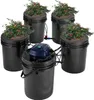 A hydroponic cultivation system with multiple buckets and plants, connected to an air pump. Podgląd zdjęcia produktu
