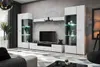 A modern living room with a media console and display cabinets. Produktbild-Vorschau