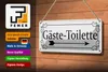 Blechschild  Gäste – Toilette rechts Pfeil, 27x10 cm, Produktbild-Vorschau 4