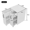 A diagram showing the dimensions of a white storage unit with drawers and shelves. Anteprima dell’immagine prodotto