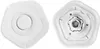 Two views of a white, pentagonal-shaped vacuum cleaner accessory, likely a brush head or filter holder, against a white background. Produktbild-Vorschau