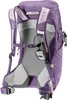 Back view of a purple backpack with padded straps and back panel. Produktbild-Vorschau