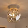 Deckenleuchte Metall Rauchglas Beige Cognac G9 rund Modern Produktbild-Vorschau 2