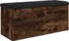vidaXL Ławka ze schowkiem dąb wędzony 102x42x45 cm materiał Podgląd zdjęcia produktu 1