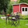 Záhradný stôl Relaxdays, vzhľad dreva, hranatý skladací Náhľad obrázku produktu 2