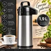 2er Set Thermoskanne 1,9 L mit Pumpfunktion – Edelstahl Produktbild-Vorschau 2