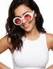Retrobrille runde Brille rosa - Einheitsgröße Produktbild-Vorschau 1