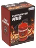 The image shows the packaging of a firefighter-themed mug, with flames depicted on the box. Produktbild-Vorschau