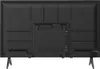 The back of a black television set with its stand. Produktbild-Vorschau
