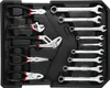 A tool kit laid out in a black case. Produktbild-Vorschau