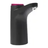 A black automatic water pump with a pink button on top and a silver nozzle. Produktbild-Vorschau