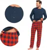 Langer Herren-Pyjama, Karierte Hose, Weihnachtsgeschenk, Produktbild-Vorschau 1